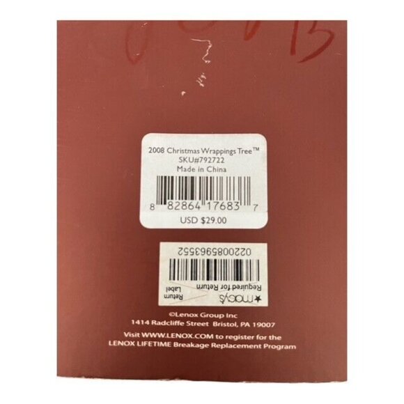 LENOX 2008 Christmas Wrappings Tree Ornament – Ivory Fine China with 24K Gold – - Picture 7 of 7